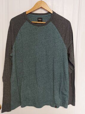 FarWest Heathered Gray Raglan Long Sleeve Shirt Men's Large